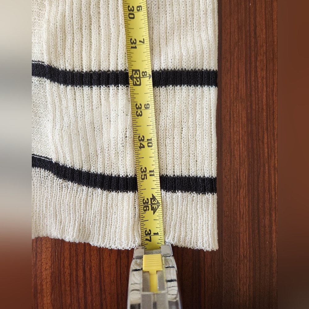 Doe and Rae Striped Black and Cream Women's Duster Cardigan, Small, NWOT - Picture 11 of 12